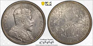 Straits Settlements, 1904 Edward VII Dollar. PCGS AU 58. 20,365,000 Mintage. - Picture 1 of 4