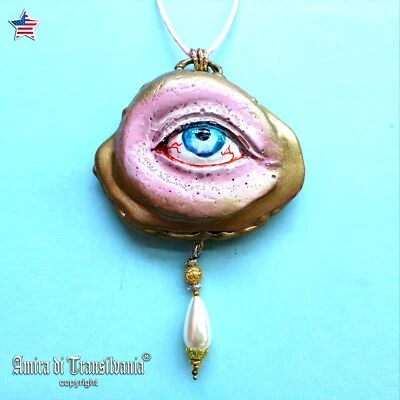 Magic Eye Amulet Necklace Pendant Talisman Attraction Fortune Money Wealth Rich - Image 1 of 4