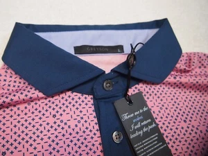 Greyson Golf Performance Fabric Plus or Minus Pattern Polo Golf Shirt NWT L $118 - Afbeelding 1 van 13