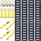 Trekassy E Track Tie-Down Kit - 14 Pieces: 4 Pack 8Ft E-Track Rails & 10 E Track