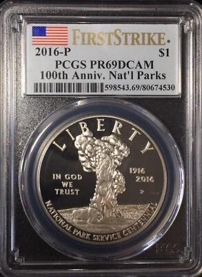 2016-P 100th Ann. National Parks Commem Silver Dollar PR69 DCAM PCGS 1st STRIKE! - Image 1 of 4