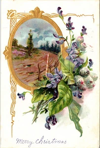 Floral Merry Christmas Postcard John Wilcox Publisher Milford NY - Picture 1 of 2