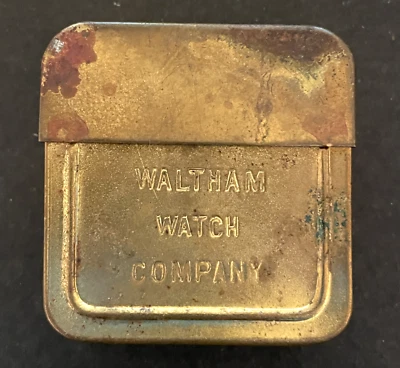 Vintage Waltham Brass Movement Box and Holder Shipping Case - Image 1 of 4