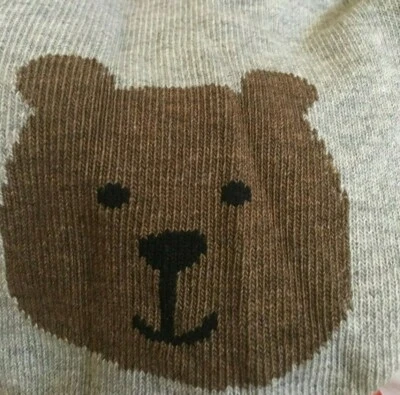 NWT Girls Baby Gap Bear Bottom Tights babyGap Tights 4-5 4 5 gray heather - Image 1 of 3