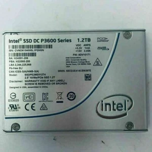 1.2TB Intel SSD P3600 NVME Server SSDPE2ME012T4 U.2 Solid State Drive 8DV10171 - Picture 1 of 2