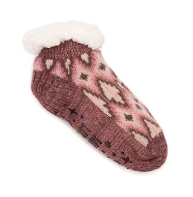 Calcetines cortos de cabina al tobillo Muk Luks rosa malva talla L/XL Foto 1 de 4