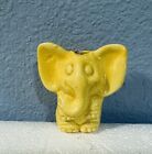 Vintage Porcelain Cake Candle Holder Elephant Yellow 3" Tall