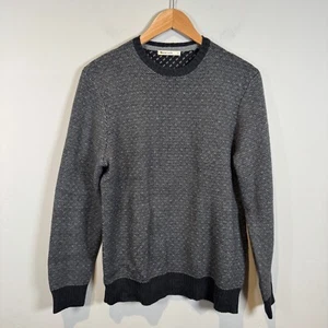 Marine Lagenlook Enzo Kontrast Rundhalsausschnitt Strickpullover Herren Größe Small S grau anthrazit - Bild 1 von 9