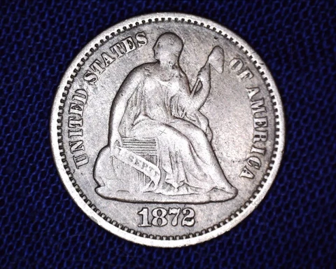 1872 P Seated Liberty Half Dime V-4  #SHD51 Cover