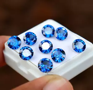 Lose Edelsteine zertifiziert Ceylon natürlich blau Saphir rund geschnitten 6 mm 10 Stck. - Bild 1 von 6