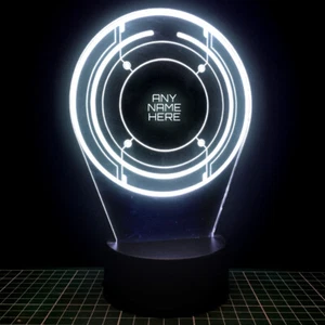 PERSONALISED TRON LEGACY INSPIRED IDENTITY DISC LED LAMP - REMOTE CONTROL - Picture 1 of 7