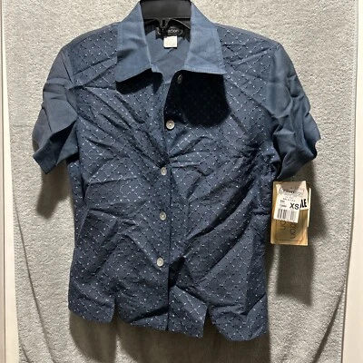 Camisa Carol Anderson Cadete Talla XS Manga Larga Lino Botón Púrpura $117 Foto 1 de 4