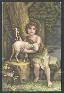Santa postal antigua de San Juan Bautista santino imagen piadosa - Imagen 1 de 1