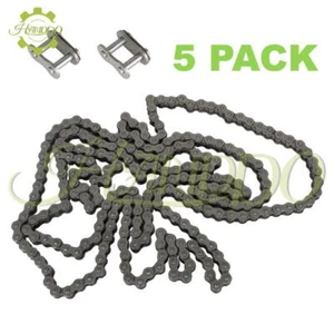 5pcs #40 Roller Chain 10 Feet Carbon Steel with 10 Connecting Links - Picture 1 of 11