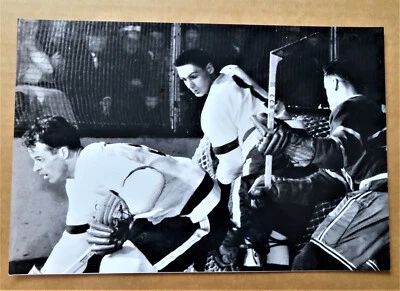 Detroit Red Wings Gordie Howe - Terry Sawchuk  Original vintage B&W Action photo - Image 1 of 4