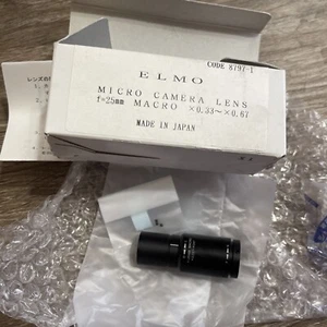 Elmo Micro Camera Lens 8797-1 F=25mm Macro Focus x 0.33- x0.67 - NEW IN BOX - Picture 1 of 1