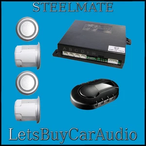 STEELMATE PTS400EX-DP DUAL PURPOSE SILVER 4 SENSOR REVERSE PARKING SENSORS - Picture 1 of 1