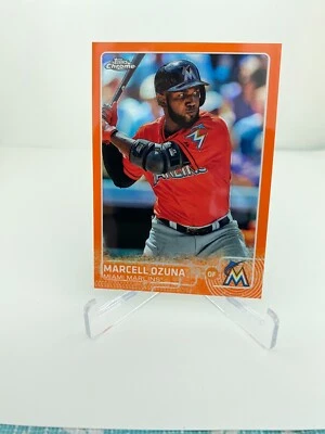 2015 Topps Chrome Marcell Ozuna #182 Orange Refractor 15/25 NM/MT - Image 1 of 3