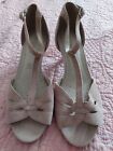 M&S Footglove Ladies Open Toe Shoe In Soft Creamy Pink Uk Size 5.5 Immaculate