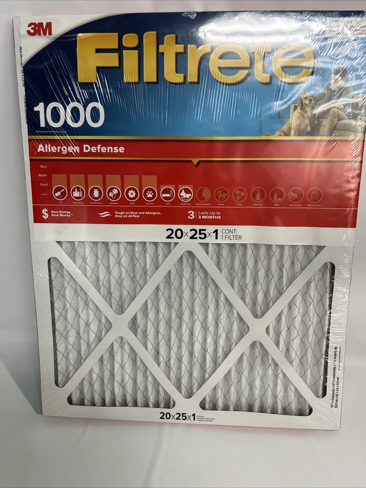 (4 Pack) 3M Filtrete Allergen Defense Air Filters, 1000,  20x25x1 - Image 1 of 4