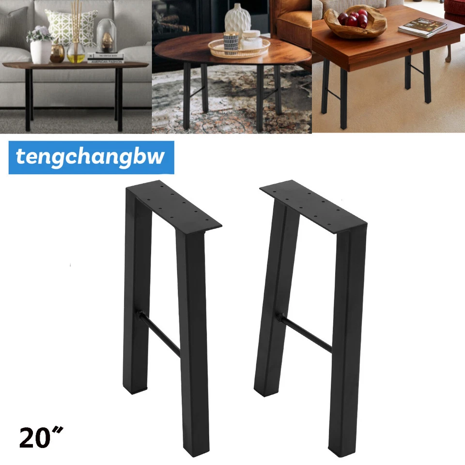 Patas de mesa de centro de hierro de 18"-40" pulgadas patas de escritorio de metal de alta resistencia muebles hágalo usted mismo Foto 1 de 4