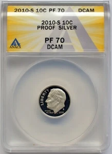 2010-S US Mint Roosevelt Dime 10 cents ANACS Proof Silver PF70 DCAM - Picture 1 of 2