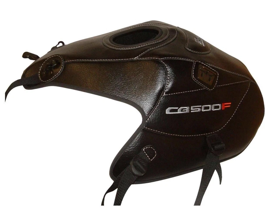 本田 CB500F 2013 - 2015 Top Sellerie 油箱盖文胸 6113 黑色/银色 — 第 1/1 张图片