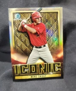 2023 Bowman Chrome Mike Trout Iconic Insert #BI-1 Angels Refractor - Picture 1 of 2