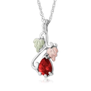 Black Hills Gold & Sterling Silver Birthstone Pendant Necklace Choose Any Month - Picture 1 of 24
