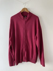 Callaway Full-Zip Knitted Jumper Burgundy Size XXL 100% Pima Cotton (23e) - Picture 1 of 10