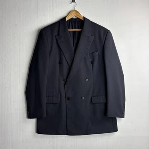 Vintage Pierre Balmain Double Breasted Blazer Jacket Navy  Wool Blend Size 44L  - Picture 1 of 13