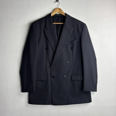 Chaqueta Blazer Vintage Pierre Balmain Doble Pecho Azul Marino Mezcla Lana Talla 44L  Foto 1 de 4
