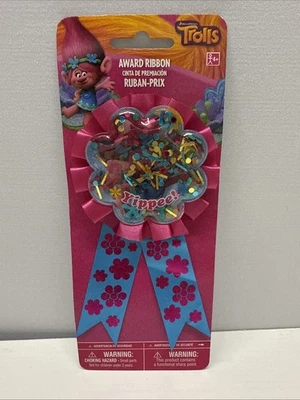 DreamWorks Trolls Birthday Party Favor Award Ribbon Pink, Blue - Image 1 of 2