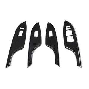 For Toyota Corolla 07-2013 ABS Carbon Fiber Door Window Switch Lift Cover Trim - Picture 1 of 9