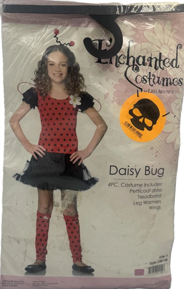 Daisy Bug Child's Girl's Adorable 4 Piece Costume - Red/Black - Small - 4/6 - Image 1 of 1