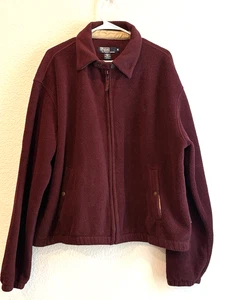 Vintage Polo Ralph Lauren Polartek Fleecepullover Burgund Full Zip Herren XL - Bild 1 von 9