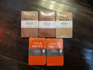 Field Notes Lot 1 Ruled Paper, 2 Graph Paper. 2 Expedition All Sealed 3 Packs - Picture 1 of 4