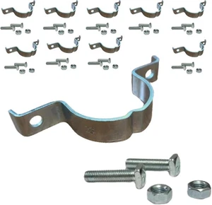 10 pz Staffe monofacciali diam. 60 a ponte con viti a testa quadrata e bulloni - Foto 1 di 3