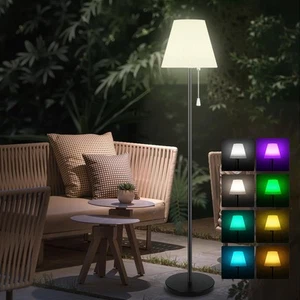Outdoor Floor Lamp Solar Powered Outdoor Lamps for Patio Waterproof, Recharge... - Picture 1 of 9