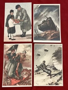 WWII WW2 Italy Italian Propaganda Military War Postcard Mussolini Paratrooper - Picture 1 of 4