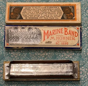 Vorkrieg M. HOHNER Marine Band HARMONIKA Nr. 1896 Schlüssel D Deutschland - Bild 1 von 8