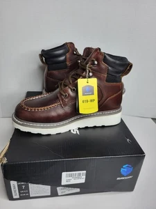Botas de trabajo SUREWAY 6" para hombre de cuero resistente punta suave rojo marrón talla 7 EE. UU. - Imagen 1 de 9