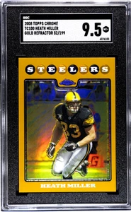 2008 Topps Chrome Gold Refractor #TC100 Heath Miller /199 SGC 9.5 MINT Steelers - Picture 1 of 2