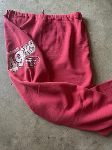 VTG Logo 7 SF 49ers Red Sweatpants 80’s/90’s Sz Large Drawstring - Picture 1 of 9