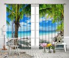 3D Beach Coconut Tree ZHUA2398 Photo Curtain Window Blockout Fabric Amy 2023