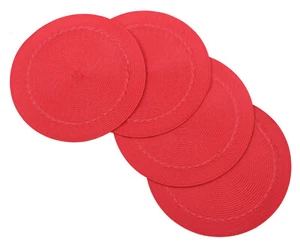 Juliette® Woven Braided Edge Non-Slip Table Placemats 15 Inches Round Set Of 4 - Picture 1 of 7
