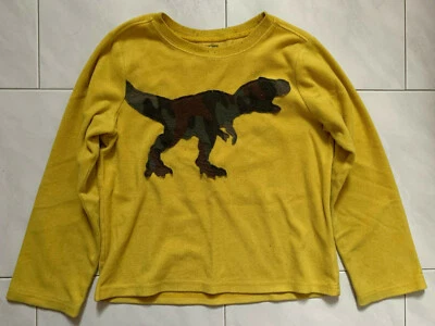 Camiseta Carter's Boy pijama manga longa poliéster tamanho 8 - Dinossauro amarelo - Imagem 1 de 4