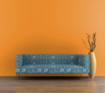 Vintage Blue Floral Chintz Printed Upholstery Fabric By the Yard - Image 1 of 2