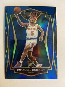 2020-21 Select Immanuel Quickley Premier Level Blue Prizm Rookie RC #172 Silver