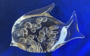 Vintage Seguso Arte Murano Fish Figurine Controlled Bubbles Bullicante 3.45lbs - Picture 1 of 18